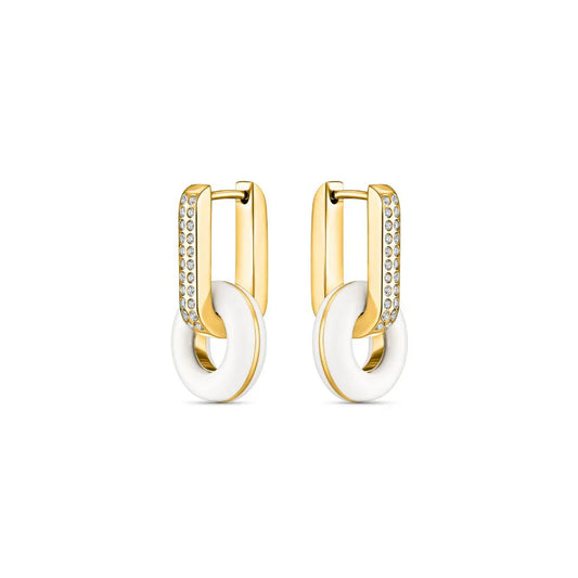 HOOPS LIFESAVER WHITE WITH ZIRCONIA EARING