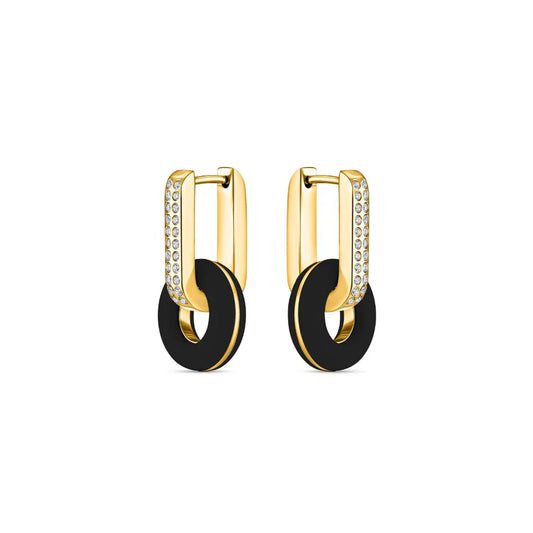 HOOPS LIFESAVER BLACK WITH ZIRCONIA EARING