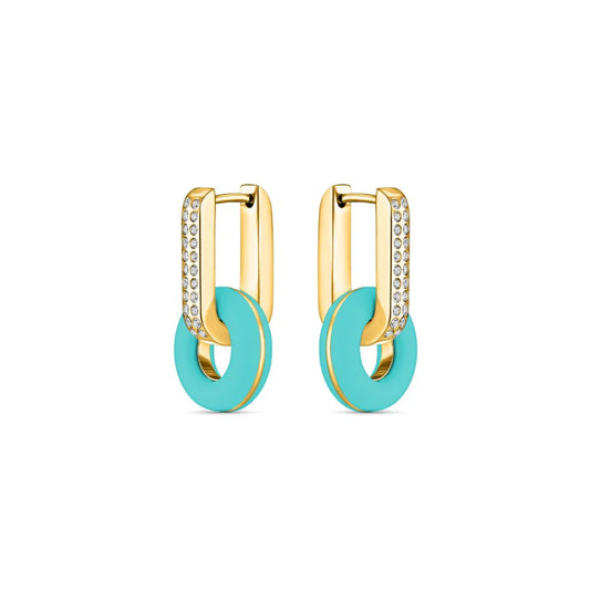 HOOPS LIFESAVER TURQOUISE WITH ZIRCONIA EARING