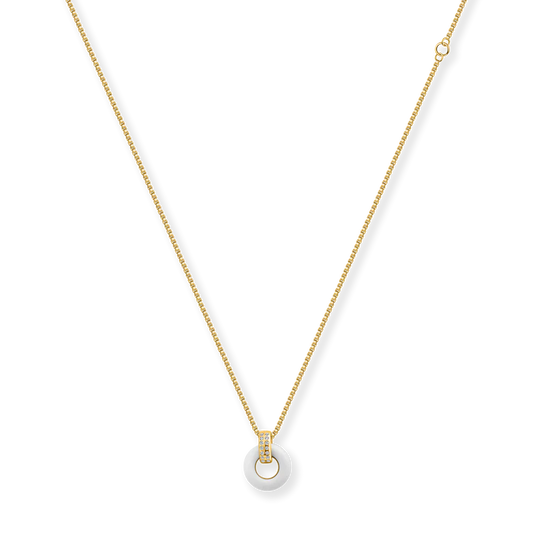 LIFESAVER WHITE CHIP WITH ZIRCONIA NECKLACE