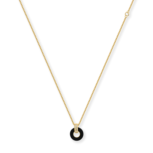 LIFESAVER BLACK CHIP WITH ZIRCONIA NECKLACE