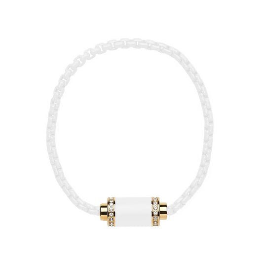 THALASSA WHITE CHAIN WHITE CHIP WITH ZIRCONIA MAGNET