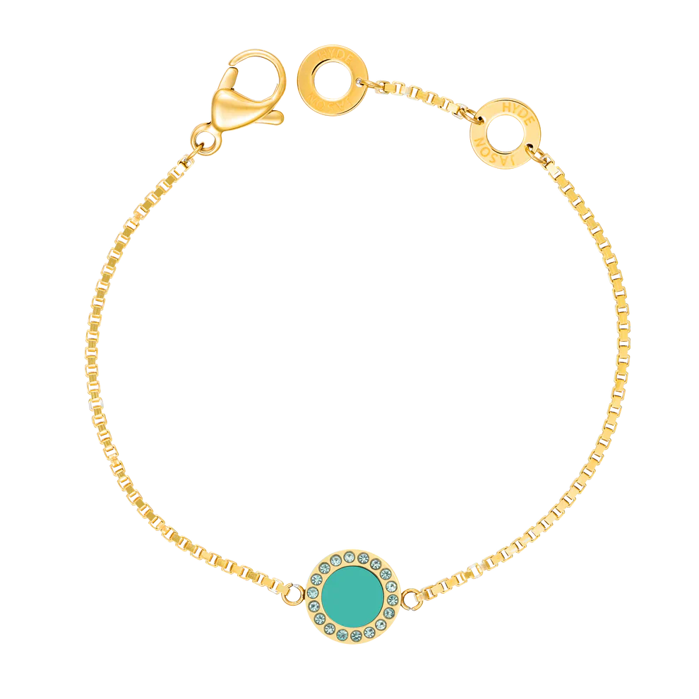 OCEAN TURQUOISE CHIP WITH ZIRCONIA BRACELET GOLD