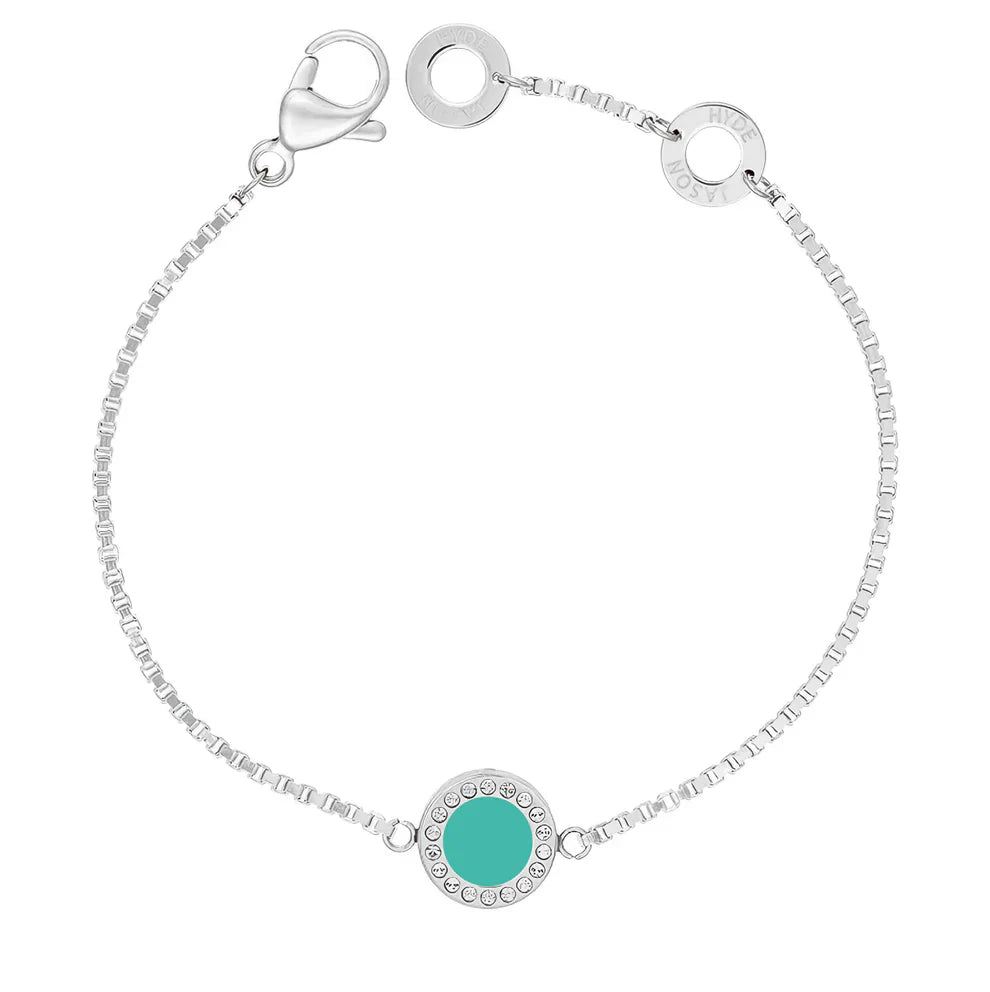 OCEAN TURQUOISE CHIP WITH ZIRCONIAS BRACELET SILVER