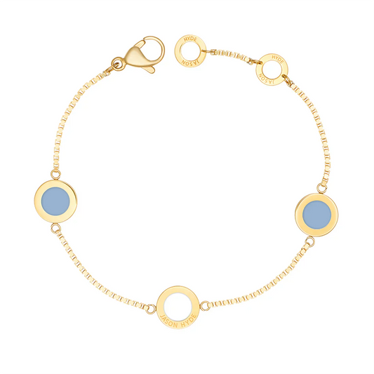 OCEAN POWDER BLUE AND WHITE CHIPS TRIO BRACELET