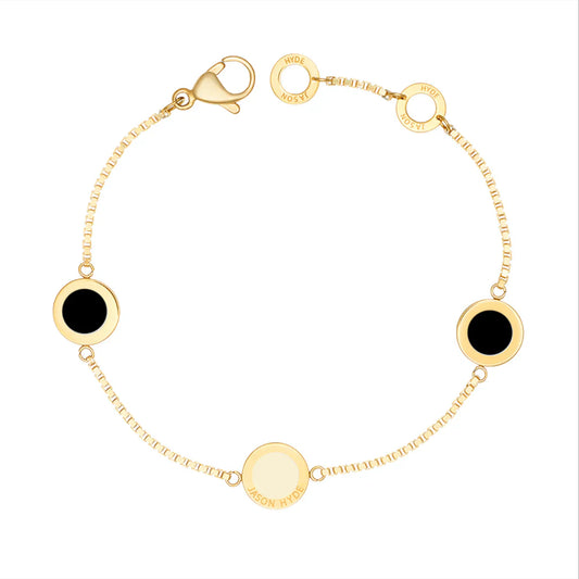 OCEAN CAPPUCCINO AND BLACK CHIPS TRIO BRACELET GOLD