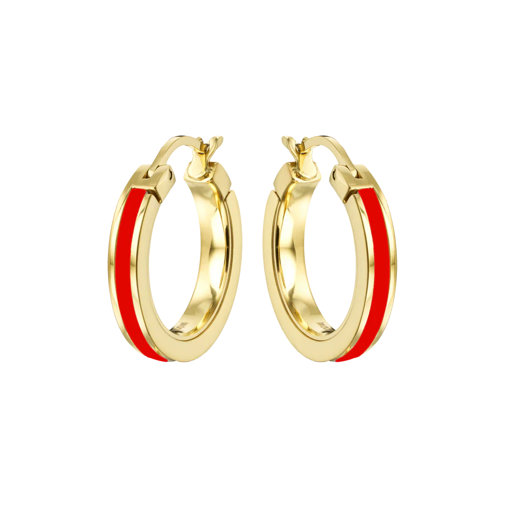WEWA SINGLE RED HOOPS GOLD