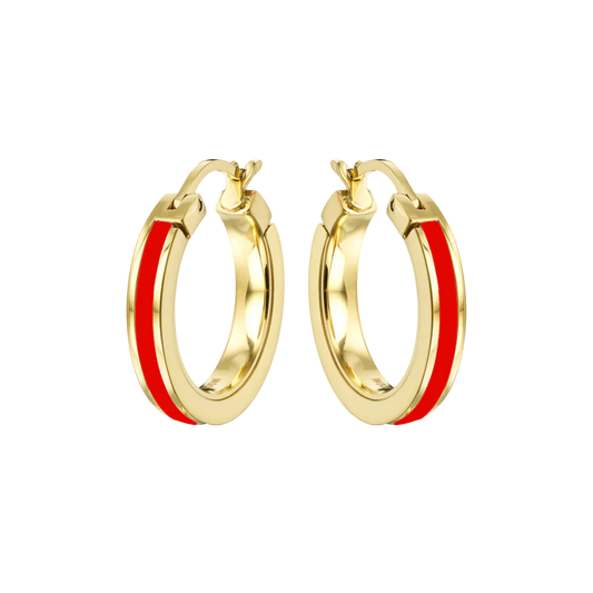 WEWA SINGLE RED HOOPS GOLD