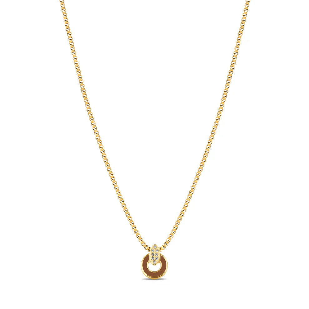 NEREIDA NUTSHELL CHIP WITH ZIRCONIA NECKLACE