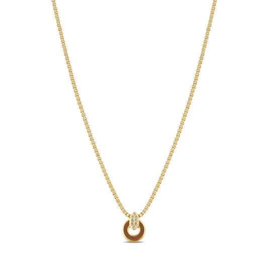 NEREIDA NUTSHELL CHIP WITH ZIRCONIA NECKLACE