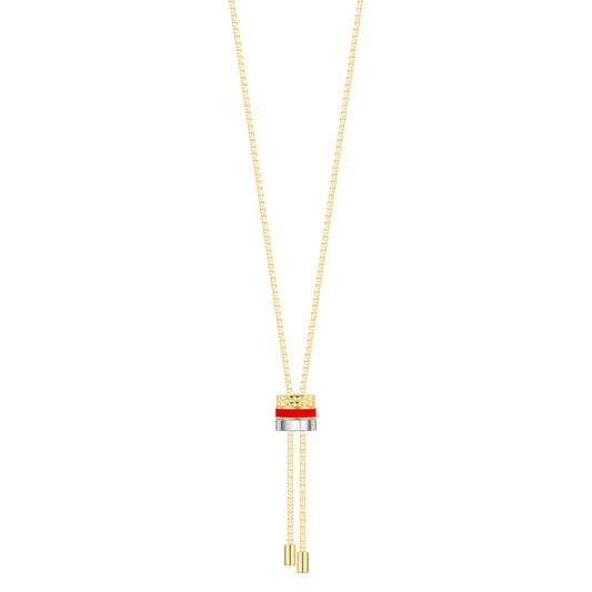 WEWA BOLO TIE TUBE RED CHIP NECKLACE