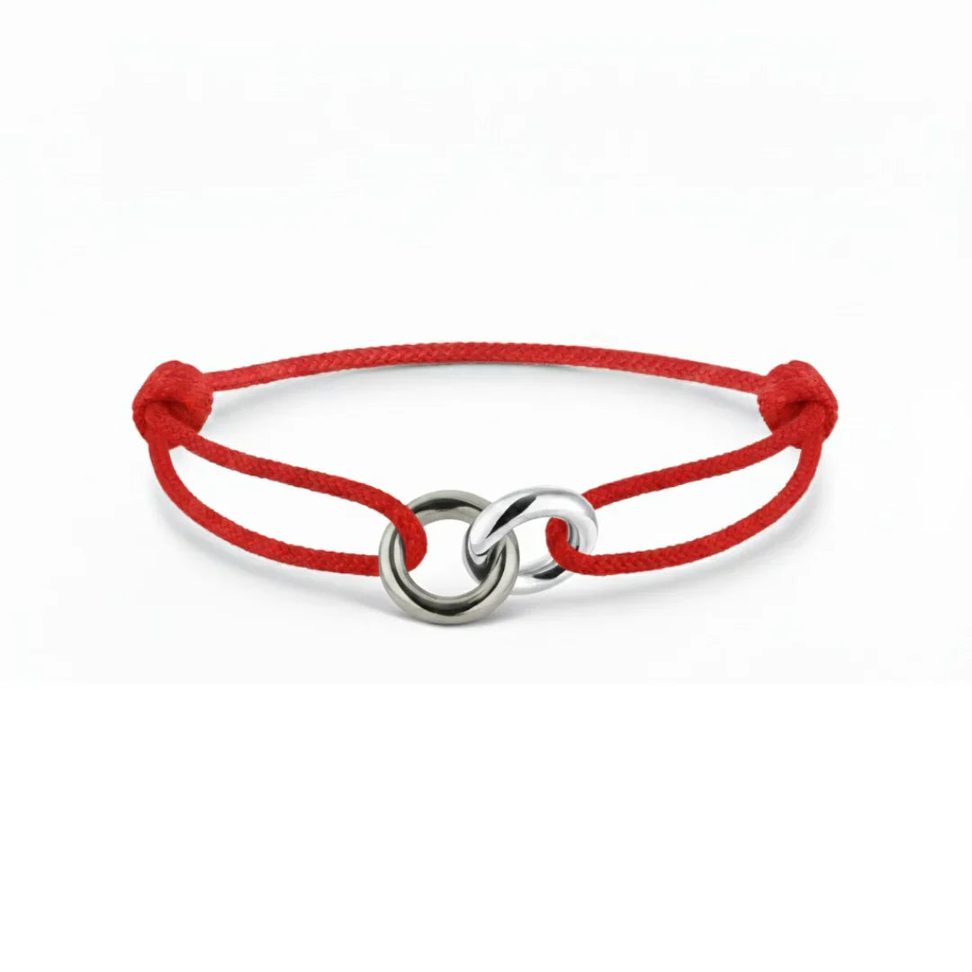 BRACELET SAYNA SILVER RED CHIP CORD