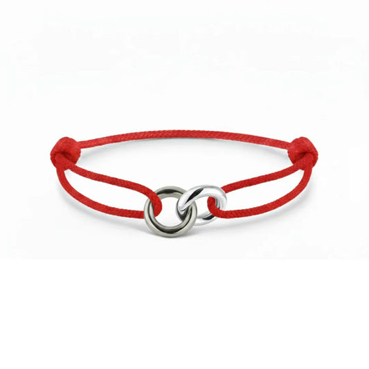 BRACELET SAYNA SILVER RED CHIP CORD