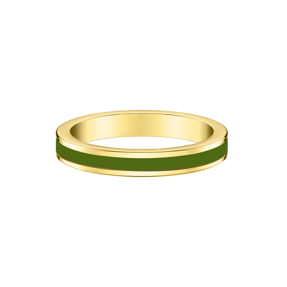 WEWA SINGLE OLIVE GREEN RING