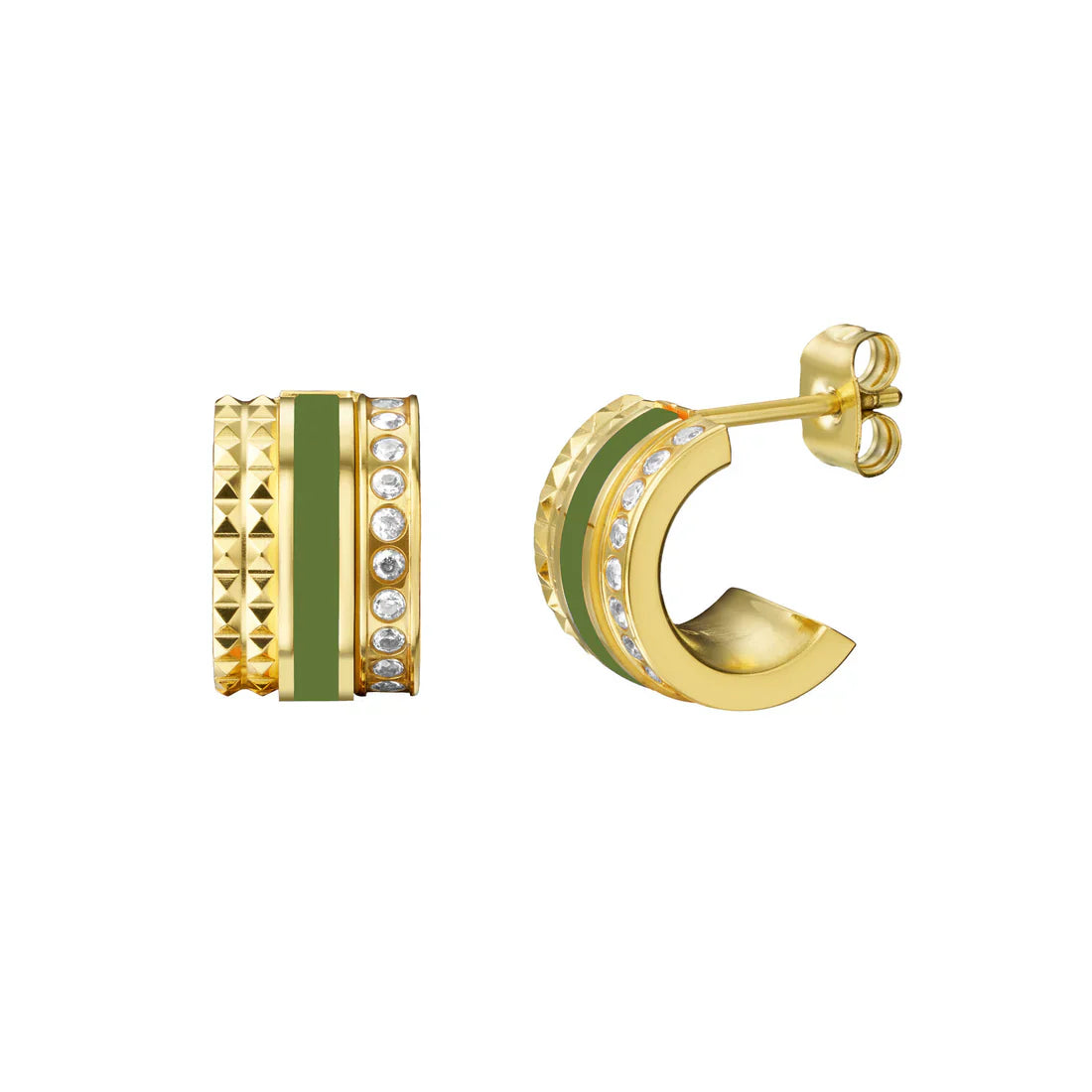 WEWA TUBE OLIVE GREEN WITH ZIRCONIA HOOPS