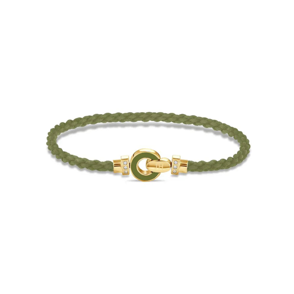 NEREIDA CORD WITH ZIRCONIA OLIVE GREEN
