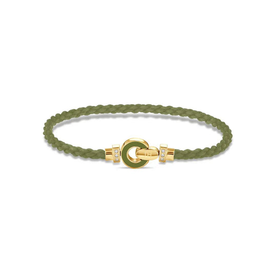 NEREIDA CORD WITH ZIRCONIA OLIVE GREEN