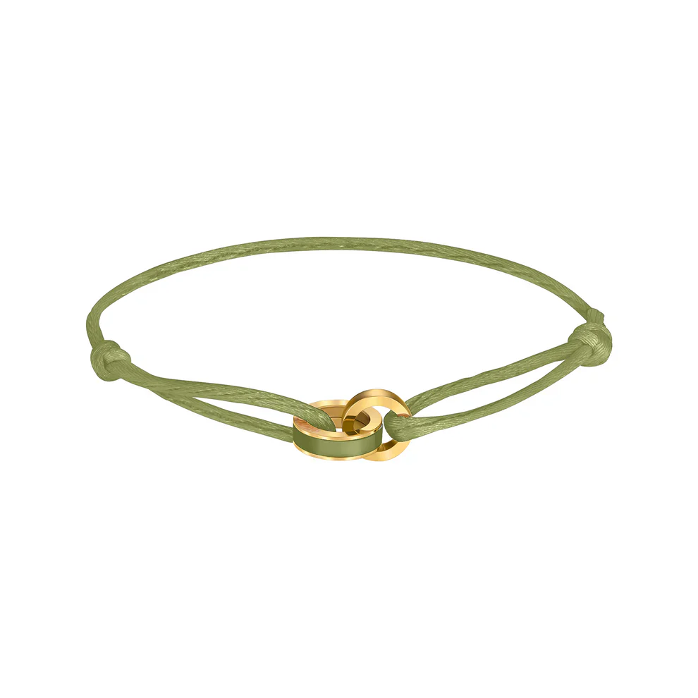 WEWA OLIVE GREEN CORD AND OLIVE CHIP BRACELET