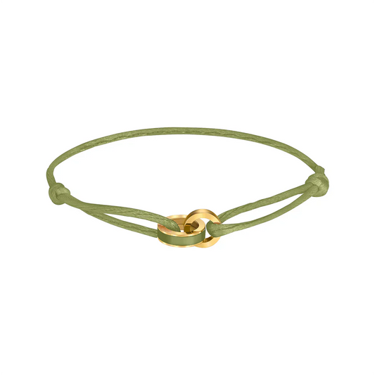 WEWA OLIVE GREEN CORD AND OLIVE CHIP BRACELET