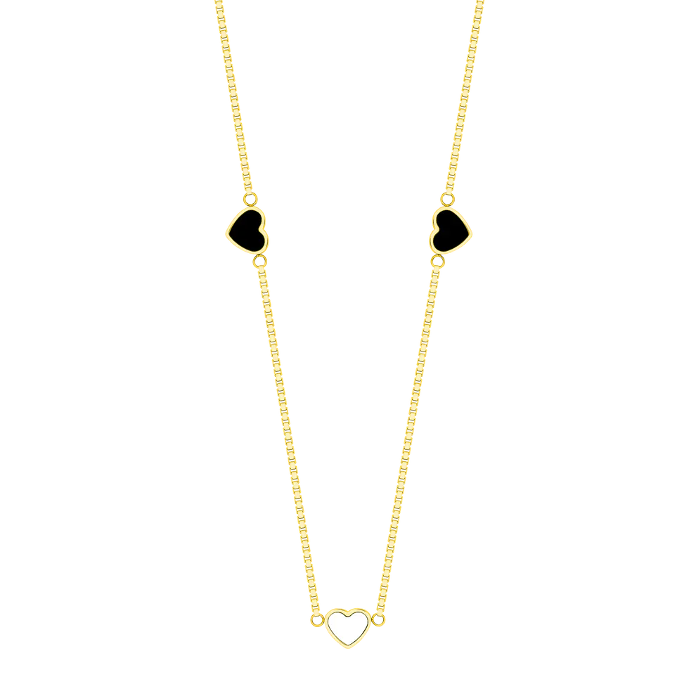 AMARE BLACK AND WHITE CHIPS TRIO NECKLACE
