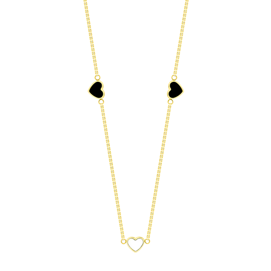 AMARE BLACK AND WHITE CHIPS TRIO NECKLACE