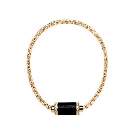 THALASSA YG CHAIN BLACK CHIP WITH ZIRCONIA MAGNET