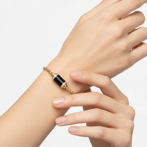 THALASSA YG CHAIN BLACK CHIP WITH ZIRCONIA MAGNET