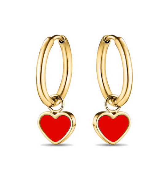 AMARE HOOPS HANGING RED CHIP
