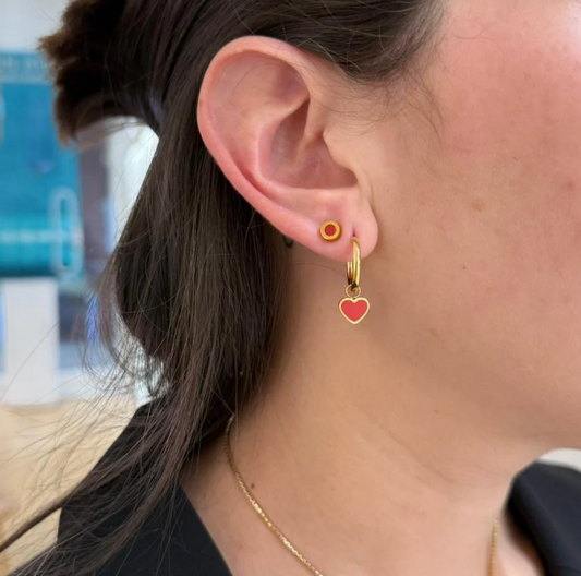 AMARE HOOPS HANGING RED CHIP